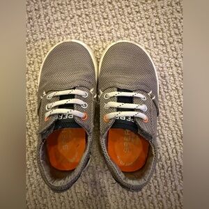 Sperry Kids Gray and Orange Sneakers